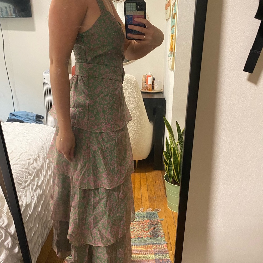 Show Me Your Mumu Cosmopolitan Midi Dress in "Watermelon Floral" Size Medium - Picture 2 of 9
